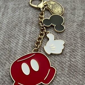 Disney Red and Gold Mickey Mouse Keychain